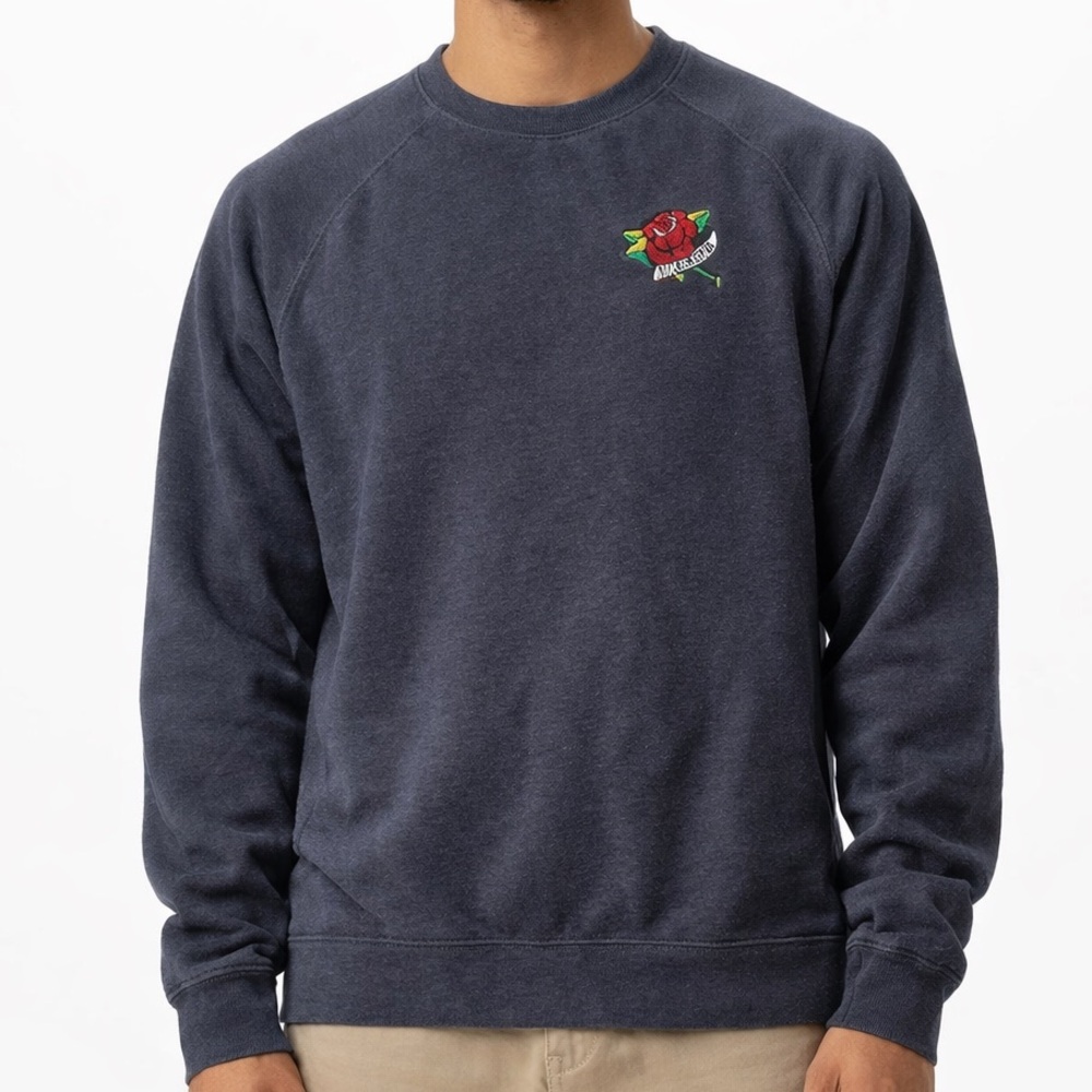 Nike SB Vintage Rose Floral Crewneck Sweatshirt Sweater Rare Women/ Men XL Blue